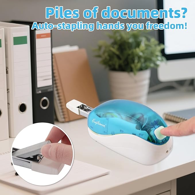 Electric Stapler,Including 2000 Staples and 1 Staple Remover, Suitable for Palm Size and high Comfort，25 Sheet Capacity, AC Adapter or Battery Powered，Battery not Included