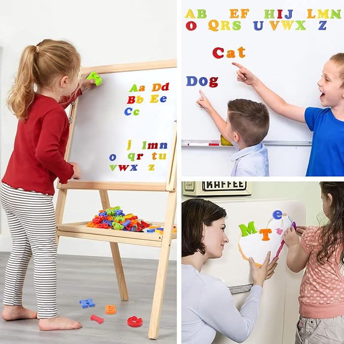 LovesTown 104 PCS Alphabet Magnetic Letters and Numbers for Toddlers,ABC 123 Fridge Educational Set,Great Learning Gift from Parents or Teachers (Pack of 2)