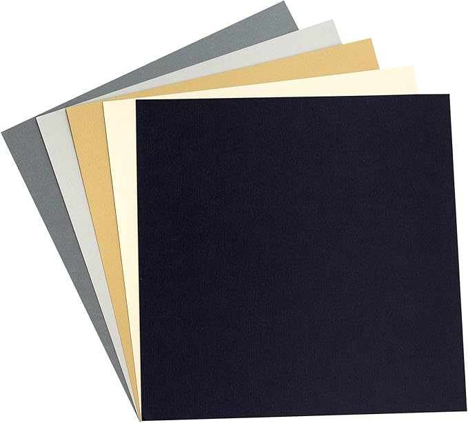 American Crafts Precision Cardstock Pack 80lb 12"X12" 60/Pkg-Neutral/Textured
