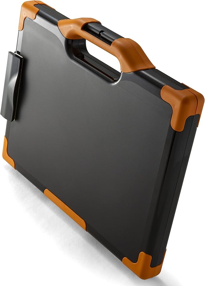 Officemate Carryall Clipboard Storage Box, Letter/Legal Size, Black and Orange (83326) (Pack of 6)