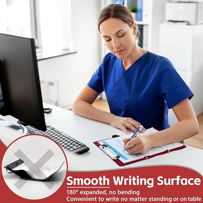 Nursing Clipboard Foldable Nurse Clipboard: Clinical Medical Folding Clip Board with Nursing Edition Cheat Sheets Pocket Size for Nurse Students Doctors Wine Red