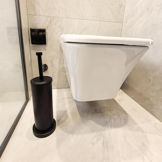 Matte Black Toilet Bowl Brush with Holder, Durable Bathroom Cleaning Tool, Modern Design for Easy Toilet Maintenance, Bathroom Cleaner Brush for Efficient Cleaning and Hygiene