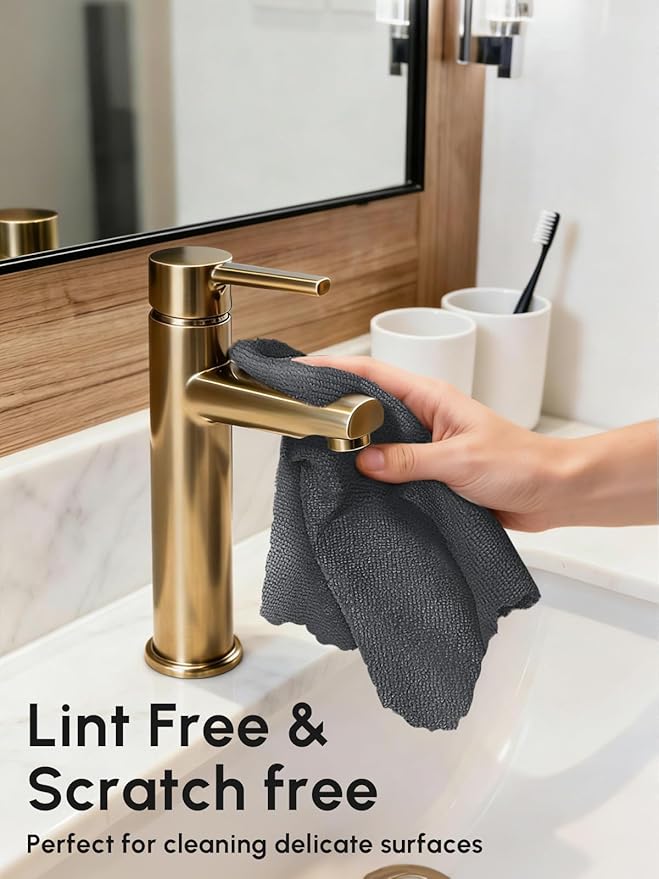 Microfiber Cleaning Cloths Roll, 75 Pack Tear Away Microfiber Towels Roll, 12" x 12" Lint Free Rags, Reusable Cleaning Cloths, Washable, Scratch Free,Ultra Absorbent Dish Rags(Dark Grey)