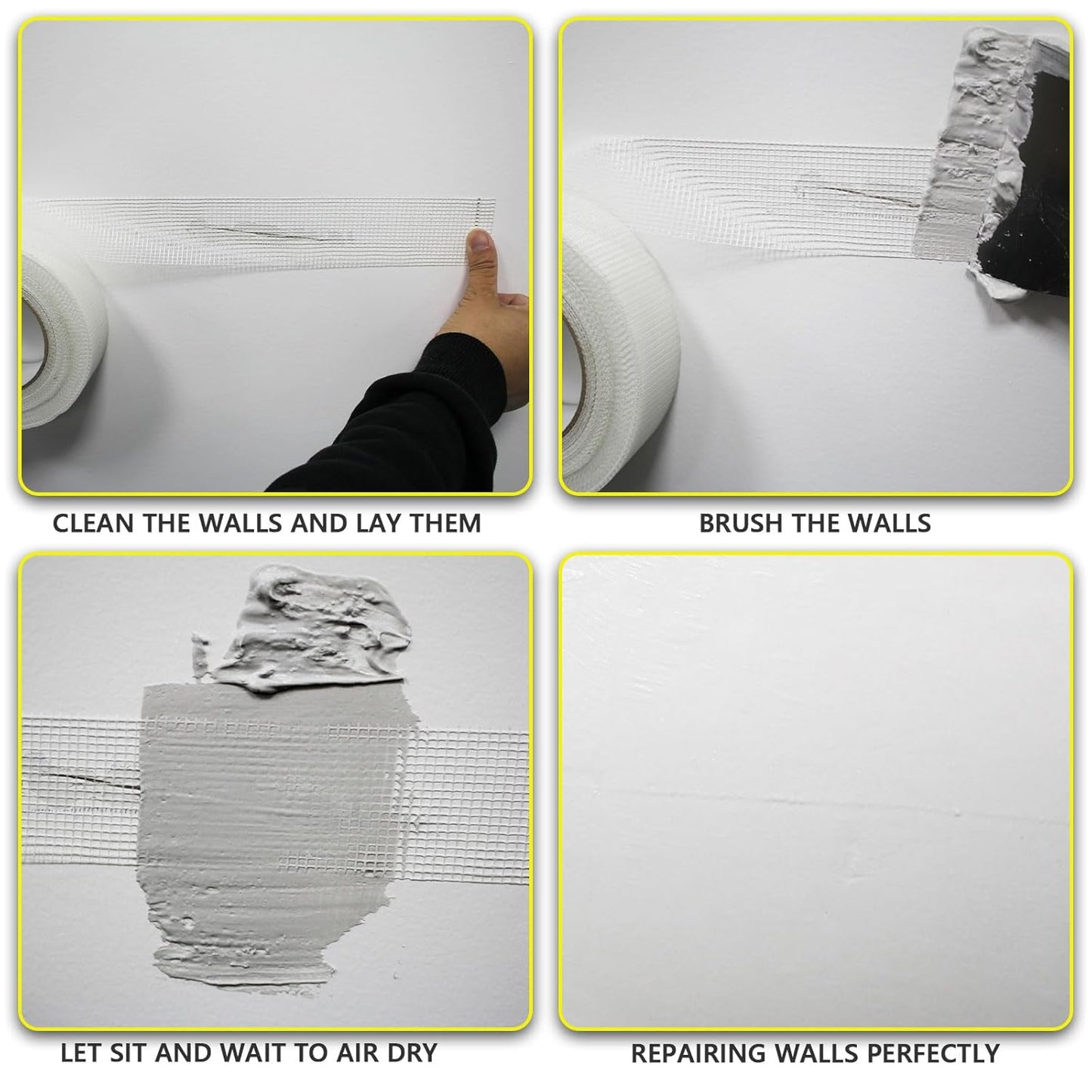 6" 100 Feet Drywall Joint Tape, Self-Adhesive Encrypted Fiberglass Drywall Repair Mesh Tape for Wall Cracks and Seam Patch