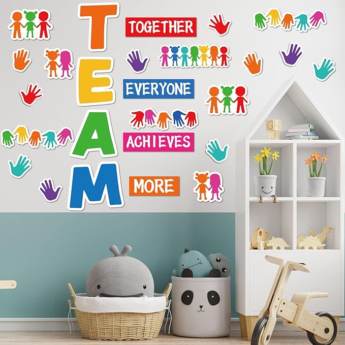 Team Welcome Set - Classroom Decoration Cutouts for Party & School Door Welcome Bulletin Board Craft Home Wall