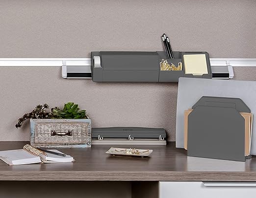 Bostitch Office Premium 3 Hole Punch, 12 Sheet Capacity, Metal, Rubber Base, Easy-Clean Tray, Silver, Gray