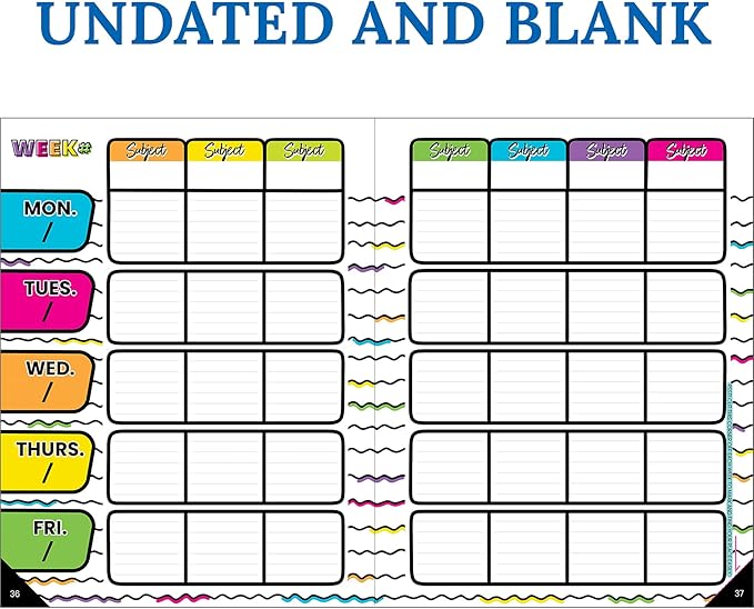 Carson Dellosa Kind Vibes Teacher Planner 2025-2026, Undated 8" x 11" Lesson Plan Book With Stickers, Class Schedule and Weekly Calendar School Supplies, Classroom Must Haves and Homeschool Essentials