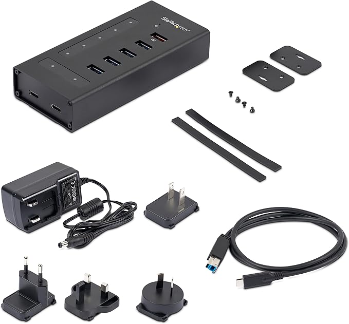 StarTech.com 7 Port USB C Hub - USB Type-C to 2x USB-C/5x USB-A - Commercial Metal USB 3.0 - SuperSpeed USB 3.0 (5Gbps) - BC 1.2 Fast Charge - 5 x usb-a, 2 x usb-c (HB30C5A2CST)