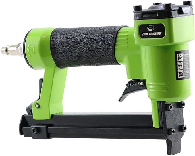 Surebonder Pneumatic 22G Narrow Crown Upholstery Staple Gun with Blow Molded Carrying Case (Air Compressor Needed - Not Included),9615A