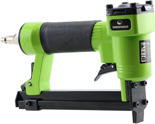 Surebonder Pneumatic 22G Narrow Crown Upholstery Staple Gun with Blow Molded Carrying Case (Air Compressor Needed - Not Included),9615A