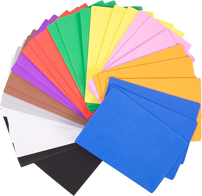 Horizon Group USA 30 Rainbow Colorful Foam Sheets 5X 8.5, Multipack Assorted Vibrant Colors, Great for DIY Craft Projects, Multicolor