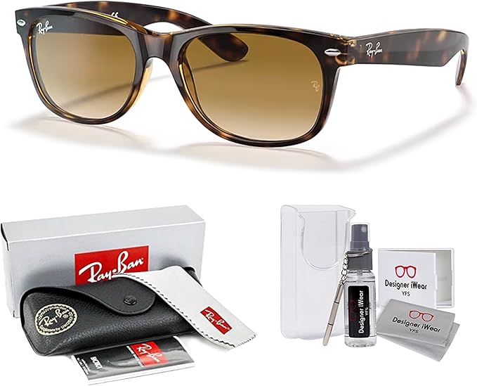 Ray-Ban RB2132 NEW WAYFARER 55MM Square Sunglasses For Men For Women +BUNDLE with ACCESSORY EYEWEAR KIT