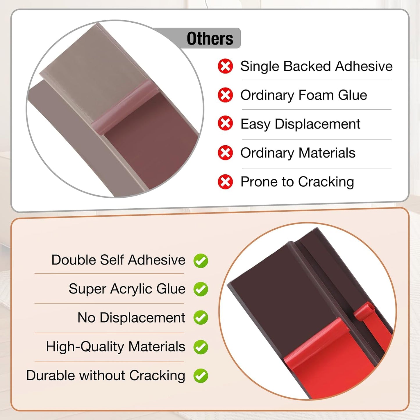 Floor Transition Strip Self Adhesive Vinyl Door Threshold for Doorways Carpet Edging Trim Overlap Edge Reducer for Laminate Floor, Carpet, Tile (Dark Walnut Grain, 3/5" to 4/5", 6.6Ft)