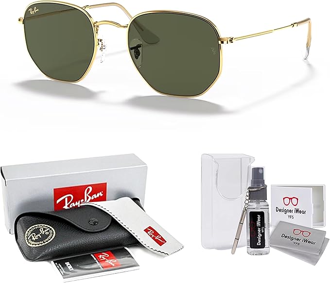Ray-Ban RB3548 Hexagonal Sunglasses For Men For Women +BUNDLE with ACCESSORY EYEWEAR KIT