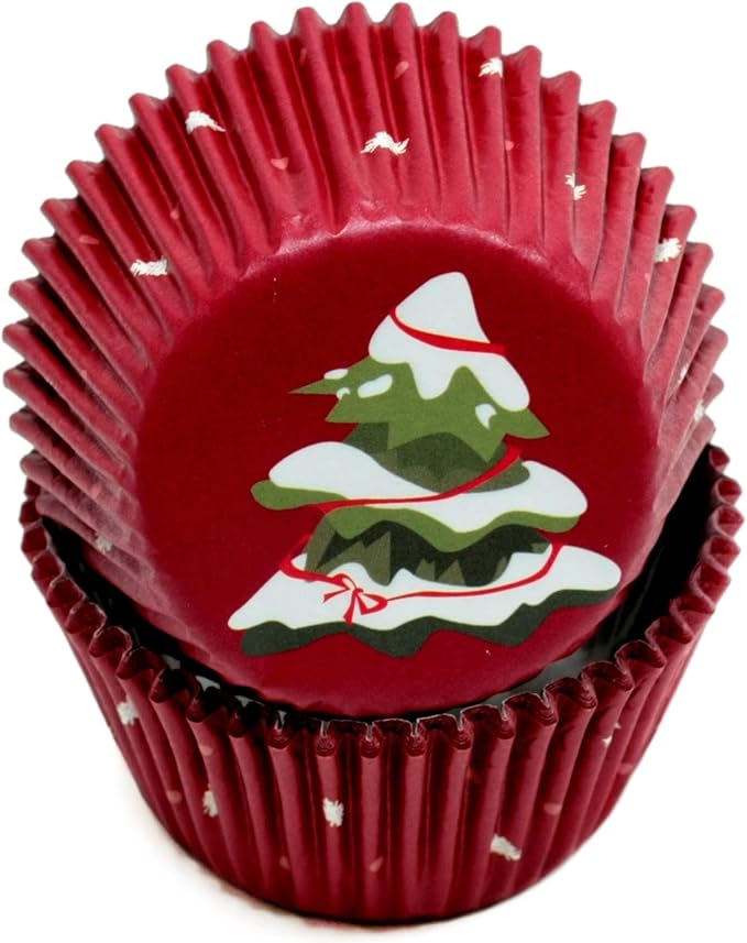 Chef Craft Paper Patterned Cupcake Liners, 50 Count, Red/Green/White