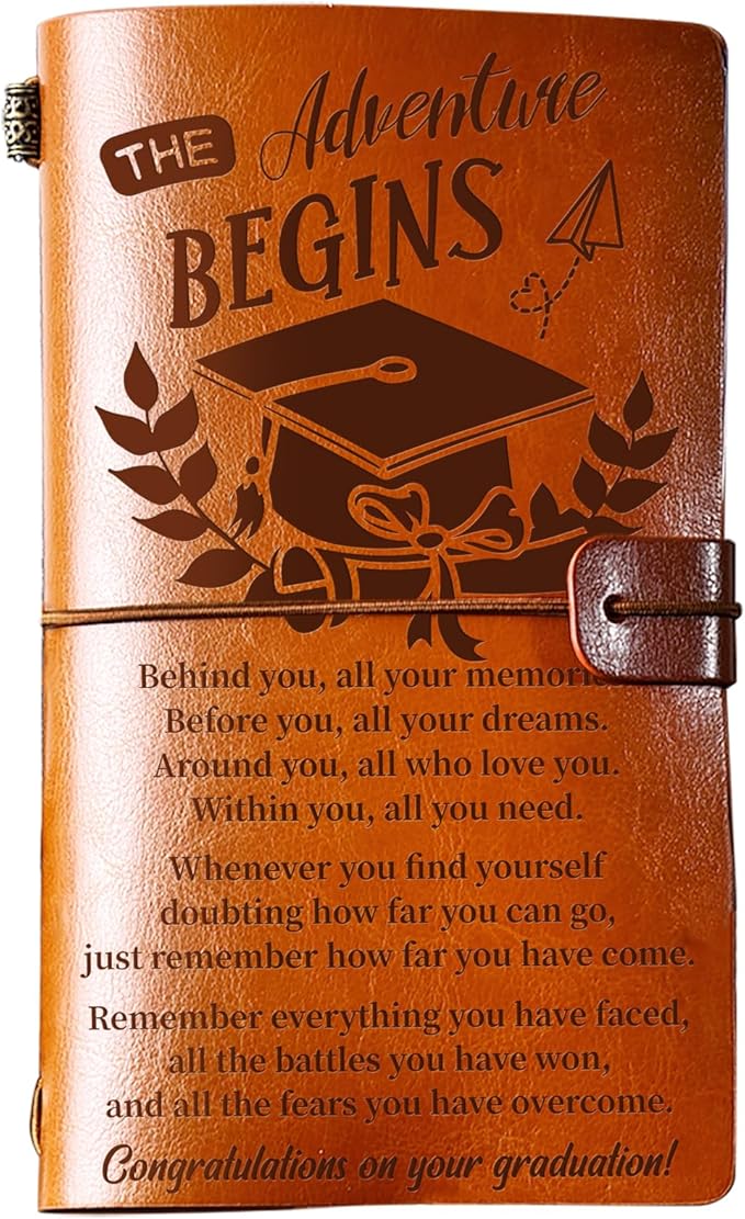 PRSTENLY Graduation Gifts Leather Journal, Graduation Gifts for Her Him 140 Page Refillable Journal, 2025 High School College Masters Degree Phd Nurse Graduation Gift Ideas for Women Men