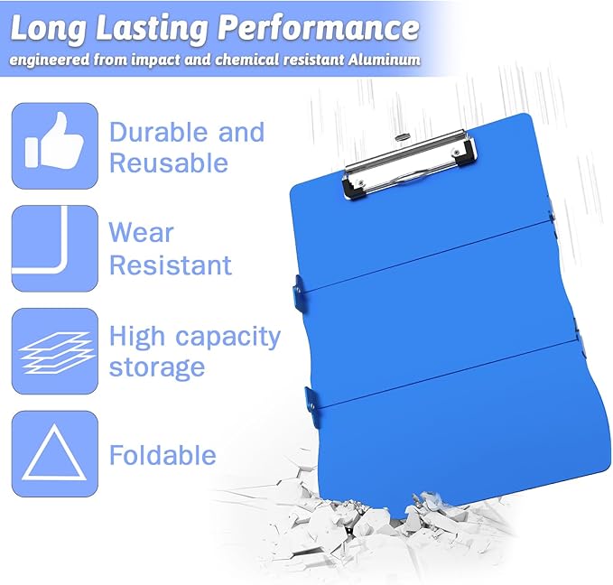Nursing Clipboard Foldable Clipboard Medical: Edition Cheat Sheets Aluminum 3 Layers Foldable Clipboards Nursing Pocket Size Profile Clip Nurse Clipboards Notepad for Nurses Students and Doctors