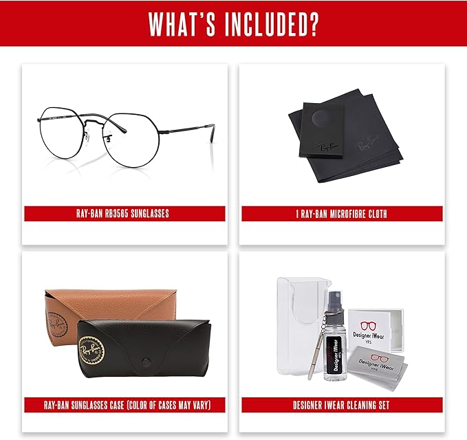Ray-Ban Jack RB3565 Rounded Hexagonal Sunglasses for Men for Women +BUNDLE with ACCESSORY EYEWEAR KIT
