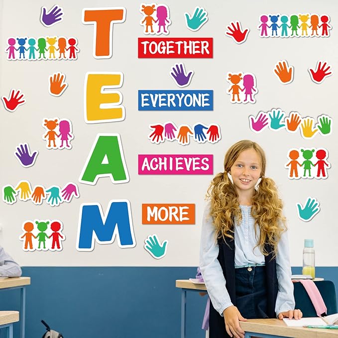 Team Welcome Set - Classroom Decoration Cutouts for Party & School Door Welcome Bulletin Board Craft Home Wall