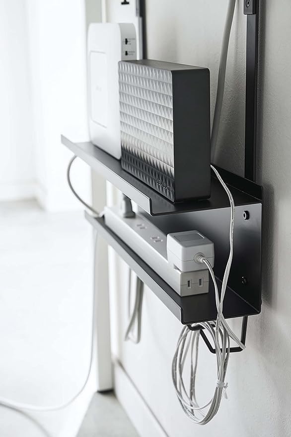 YAMAZAKI Home Smart Under-Desk Cable & Router Storage Rack Organizer Rack For Minamlist Office - Steel