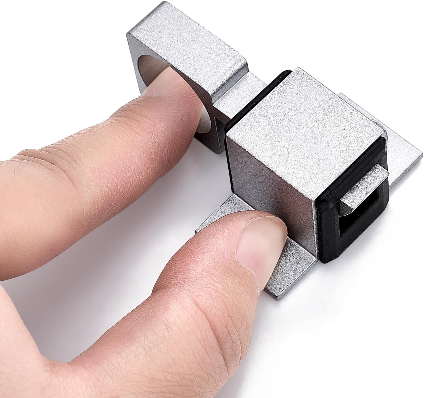 4 Packs Self-Closing Gate Latches, Silver Spring Door Lock, Aluminum Alloy Security Latch for Windows, Cabinets & Gates