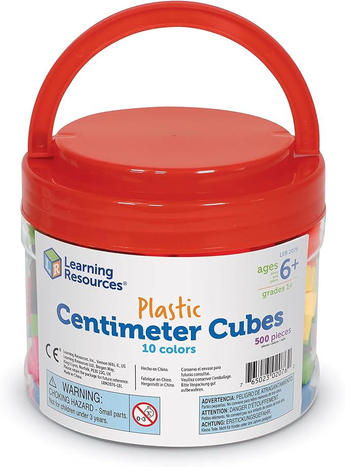 Learning Resources Centimeter Cubes - Ages 6+ Counting and Sorting Toys for Kids, Math Manipulatives, Fine Motor Skills