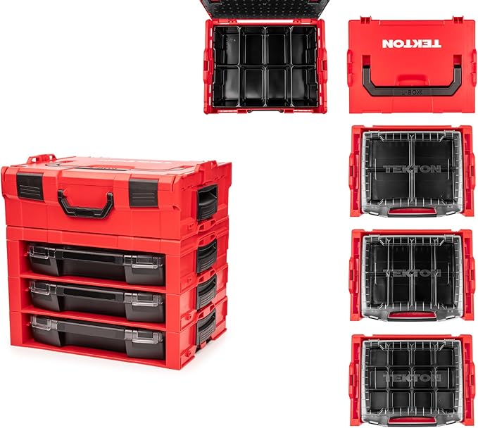 TEKTON 3-Drawer Stack with Tool Box (L-BOXX 2) and Parts Trays | OLB99200