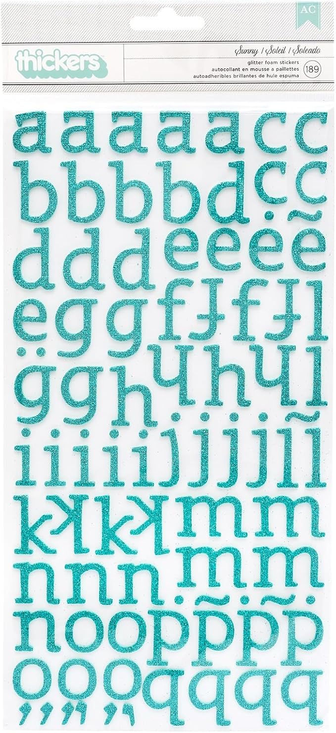Thickers Glitter Foam Stickers 6"X11" Sheets 2/Pkg-Sunny - Reef