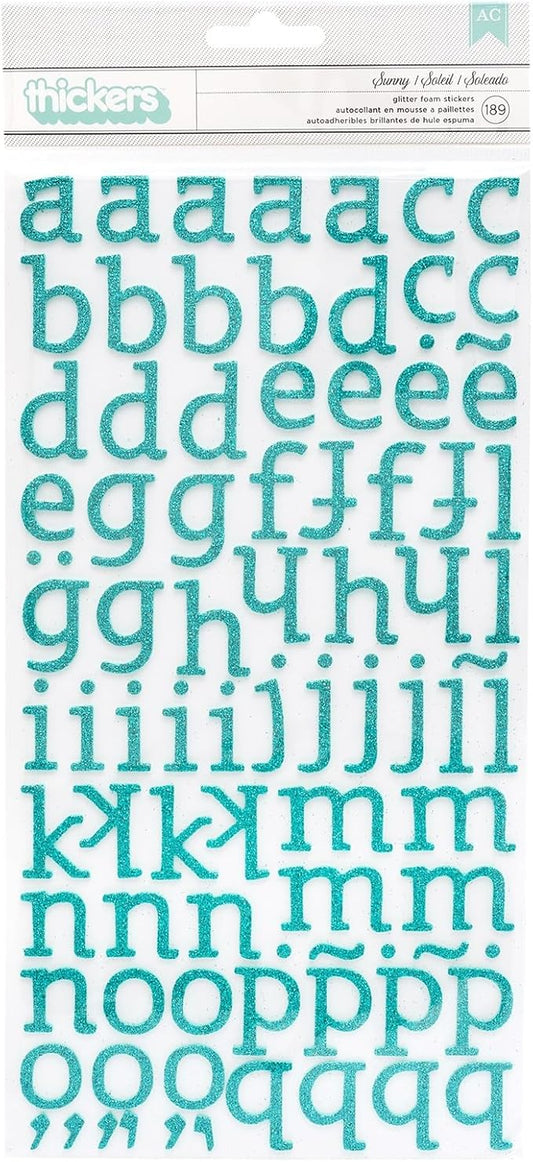 Thickers Glitter Foam Stickers 6"X11" Sheets 2/Pkg-Sunny - Reef