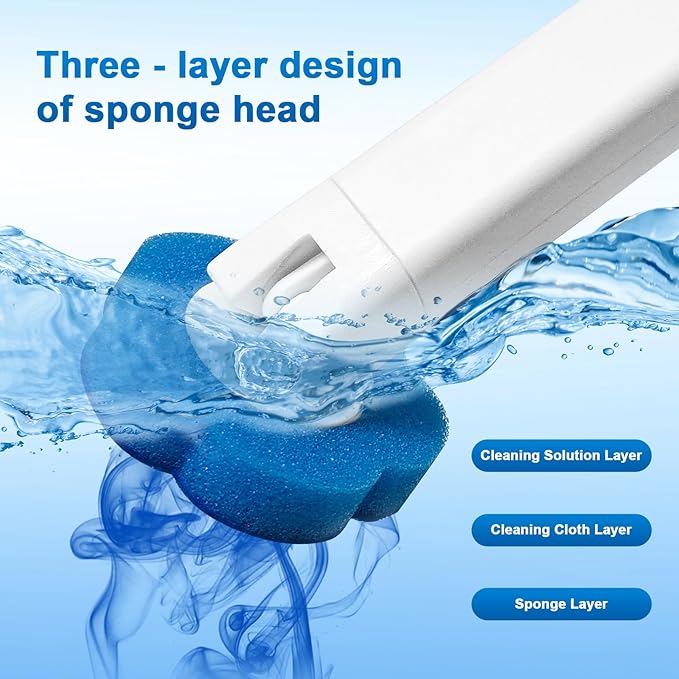 Disposable Toilet Brush with 48 Refills,Toilet Cleaning Supplies,Toilet Wand Brush Starter Kit,Wall Mounted Toilet Bowl Cleaner Brush with Holder for Bathroom Deep Cleaning & Hygiene (White)