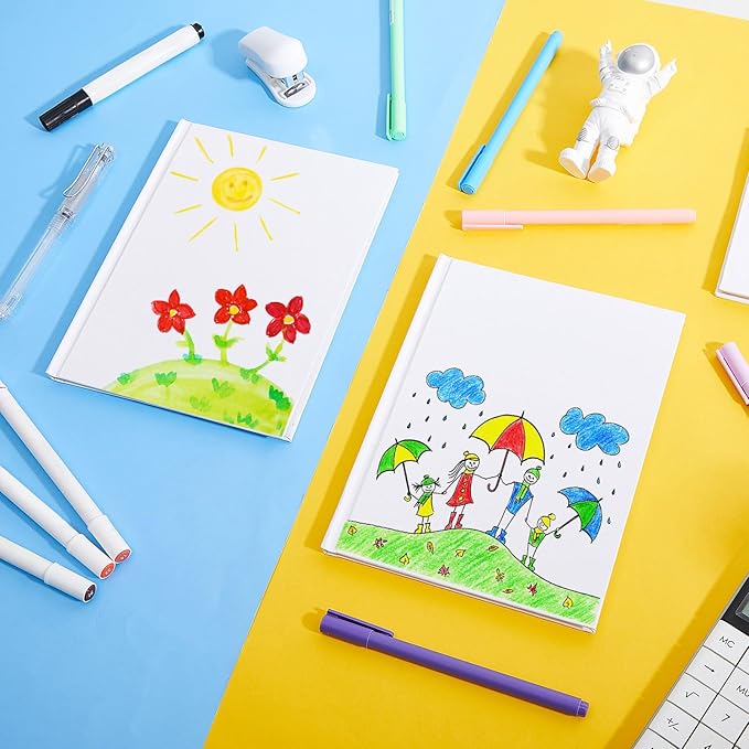 Henoyso Hardcover Blank Books for Kids to Write Stories Make Your Own Book Craft Unlined Notebook for Student Classroom DIY Drawing and Writing 40 Pages SketchBook for Kids Gift(10 Pack,6 x 8 Inch)