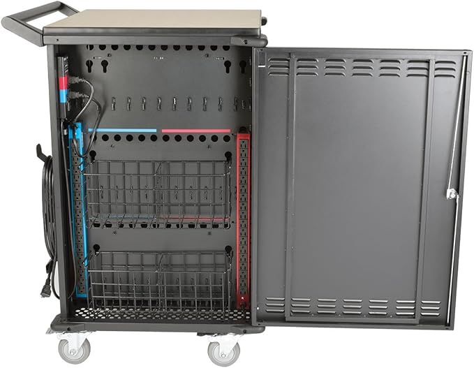Tripp Lite 36-Port AC Charging Cart Storage Station for Chromebooks, Laptops, & Tablets - Hourly Timer alternates Charging Zones to Help Prevent overloads, 2-Year Warranty (CSC36AC)