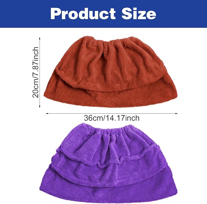 2 Pack Broom Pads to Baseboard Cleaning Tool, Reusable Microfiber Sweep Broom Cloth Covers Base Board Cleaner Tool for Baseboards Molding Walls Ceiling Cleaning (Purple+Brown)