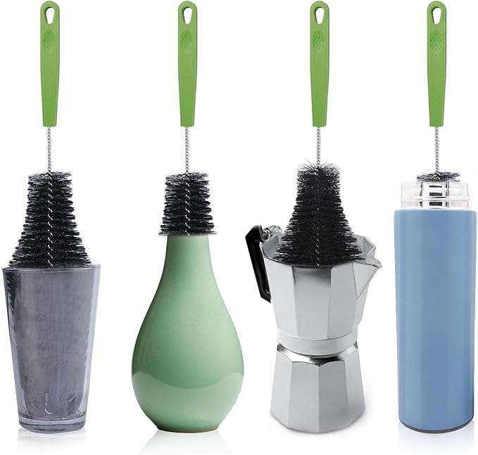 Long Bottle Brush, 15.64 in Bendable Cleaner Brushes for Cleaning Neck Beer Bottles, Wine, Baby Bottles, Water Bottles, Tumblers, Flask, Bird Feeder, Vase, Pipes and Brewing Supplies Black/1Pack