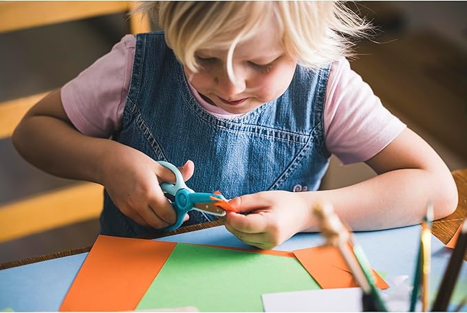 Fiskars Kids Scissors, Toddler Safety Scissors, Spring-Action Training Lever & Blunt Tips for Ages 3+, 6-Pack, Assorted Colors