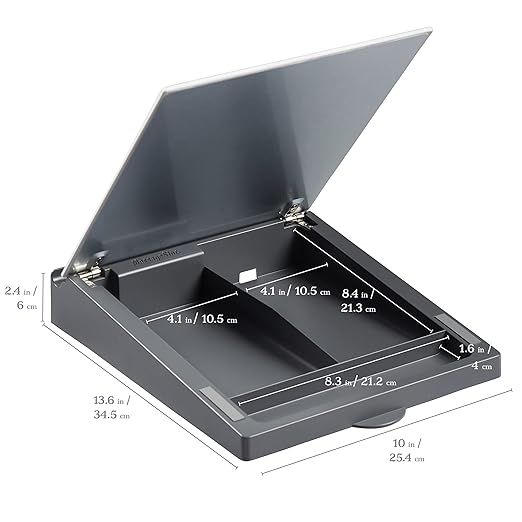 ECR4Kids MessageStor Dry-Erase Glass Board Memo Station, Desk Organizer, Grey