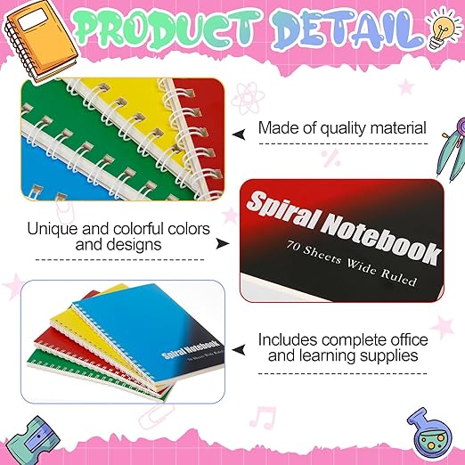 12 Set of 240 Pcs Back to School Supplies Kits Bulk Elementary Supply Bundle Kit K-12 Middle High School Supplies Essentials Set Notebook Folder Pencil Color Pen and More for Classroom Student