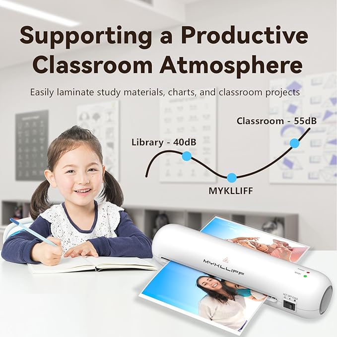 Laminator Machine 9-Inch Portable Thermal Laminater with Hot & Cold Modes, A4 Small Laminating Machine with ABS Jam-Release, 3-Min Warm-Up, 6-in-1 Photo Laminator Kit for Home and Class, White