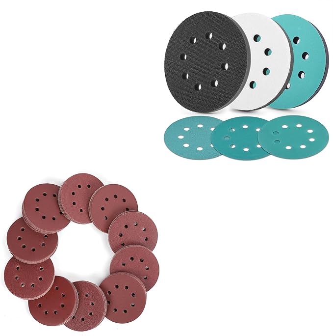 WORKPRO 150-piece 5 Inch Sanding Discs Set and 3 Foam Buffer Pads & 3 Grit Sandpaper