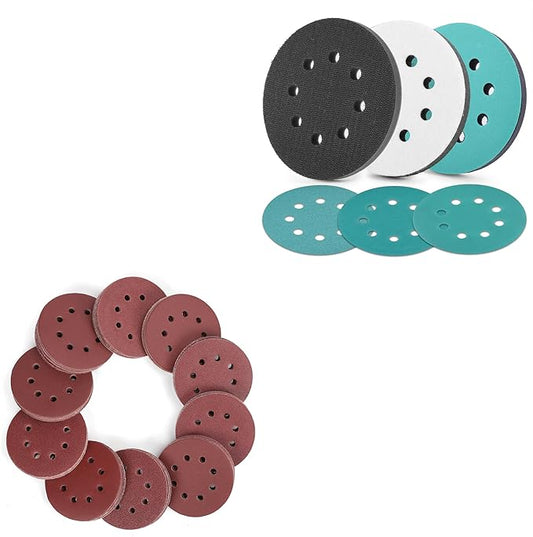 WORKPRO 150-piece 5 Inch Sanding Discs Set and 3 Foam Buffer Pads & 3 Grit Sandpaper