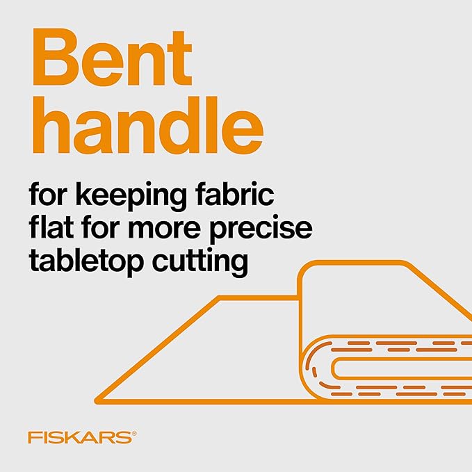 Fiskars Easy Action Scissors, No. 8, Spring-Assisted & SoftGrip Bent Handle Reduces Hand Fatigue, Precision Stainless Steel Blades for Clean Tabletop Cutting, Ambidextrous Design, Stainless Steel