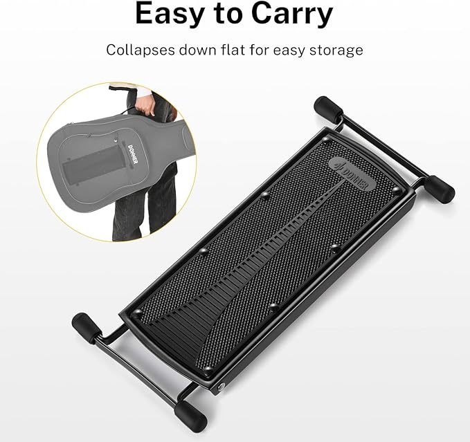 Donner Guitar Foot Stool Adjustable Guitar Leg Rest Step Footstool Black for Classical Guitar Player