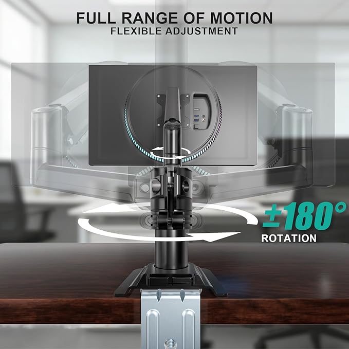 WALI Single Monitor Arm 13-32 Inch, Single Monitor Mount, Vesa Desk Mount up to 19.8lbs Gas Spring Arm with Clamp, VESA 75x75mm or 100x100mm Compatibility(GSDM001), Black