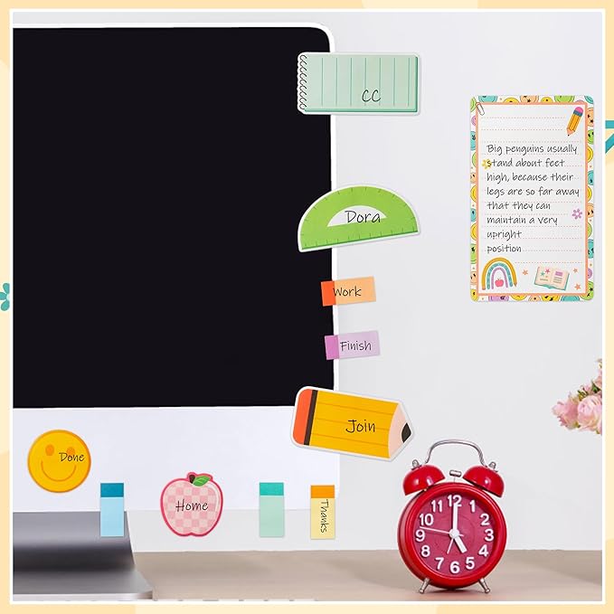 B1ykin Cute Sticky Notes Set - A Good Day to Teach Tiny Humans Self-Stick Notes Pad, 550 Sheets Writing Memo Pages Sticky Notepad for Teacher Appreciation Gifts, School Office Supplies (Retro Teacher)