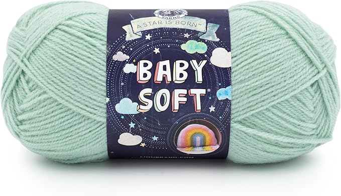Lion Brand Yarn, Baby Soft Baby Blanket Yarn for Crocheting, Knitting, and Crafts, Dusty Green, 1 Pack