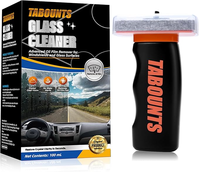 Automotive Oil Film Cleaning Brush, Glass Oil Film Remover for Car Windshields and Windows, Removes Oil Film & Smudges, Helps Improve Glass Clarity for Safer Driving