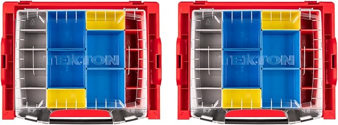 TEKTON 6-Drawer Rolling Stack with Shallow Tool Box (L-BOXX 1) and Organizer Bins | OLB99204