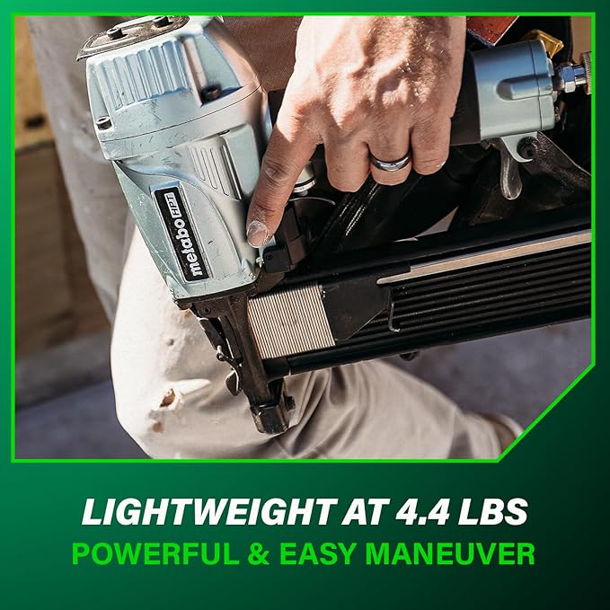 Metabo HPT 7/16" Standard Crown Stapler, Pro-Preferred Pneumatic Power Nailers, Construction Tool for Roof Decking & Subfloor Install, 16 Gauge Power Stapler, 1" to 2" Crown Staples, N5008AC2