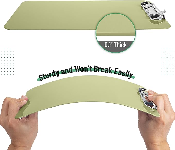 Mr. Pen- Plastic Clipboard, 12.5" x 9", 2 Pack, Faded Olive Green Clipboard Plastic, Low-Profile Metal Clip with Retractable Hanging Hole