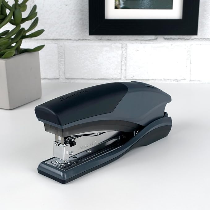 Swingline Stapler, 25 Sheet Capacity, Optima 25, Jam Free, Reduced Effort, Soft Grip, Black/Gray (66424)